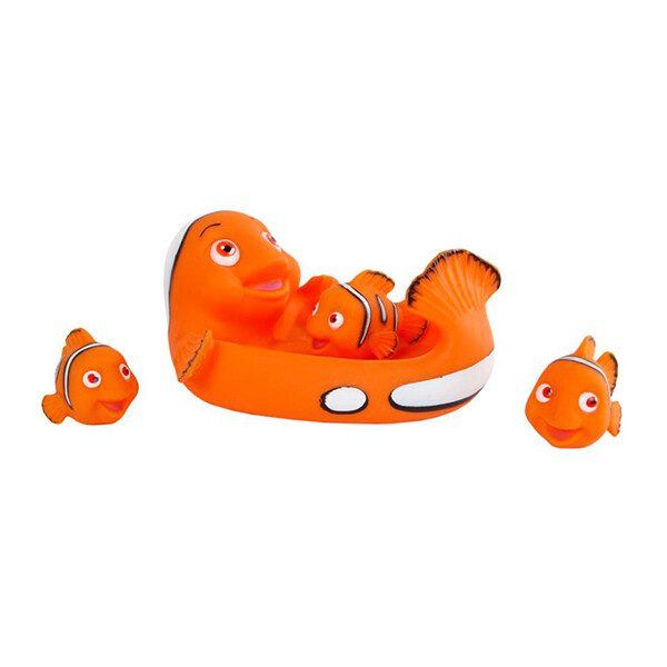 Famille nageant Poisson Maman 20cm et 3 bébés 7cm