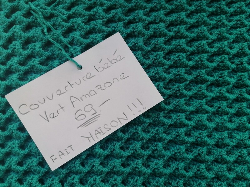 Petite couverture couleur Vert Amazone FAIT MAISON!!!