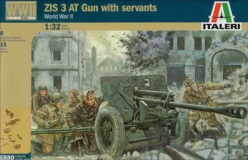 Italeri 6880 ZIS 3 AT Gun with servants, militaires, maquette plastique