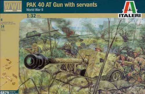Italeri 6879 PAK 40 AT Gun with Servants, militaires, maquette plastique
