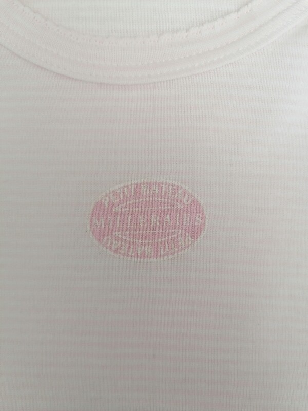 Lot de 2 t-shirt manches courtes Petit Bateau, 1 blanc uni et 1 rayé rose, 100% coton