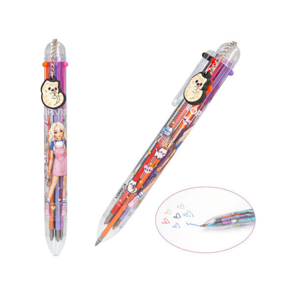 Top Model stylo à bille avec 6 couleurs d&#39;encre