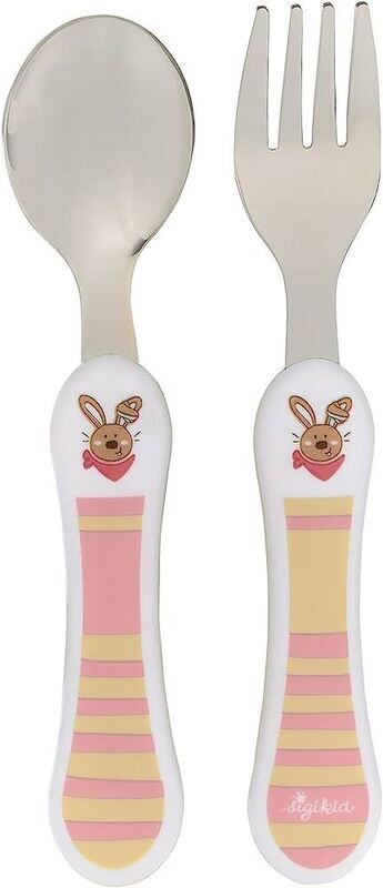 Mes premiers couverts, cuillère et fourchette lapin Sigikid