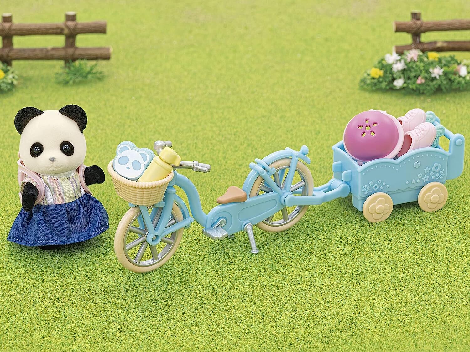 Set de vélo et de skate panda avec remorque Sylvanian Families