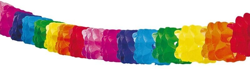 Guirlande fantaisie multicolore, 6 m papier Honolulu, pour anniversaire, soirée, etc.