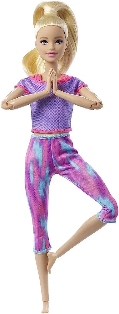 Barbie Poupée yoga articulée avec 22 articulations, 29 cm, dès 3 ans