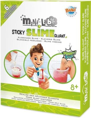 Buki Mini Lab Sticky Slime gluant, 6 activités