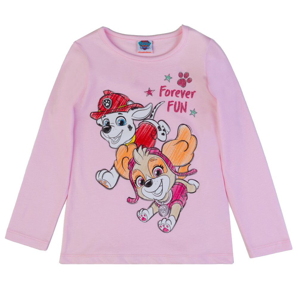 Pull manches longues, rose dragée avec Stella de Pat Patrouille, Paw Patrol