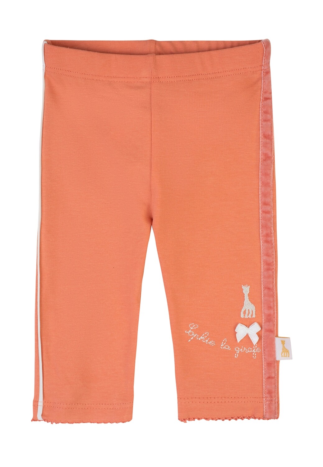 Leggings en  jersey saumon avec ruban en velours sur la bordure, Sophie la Girafe