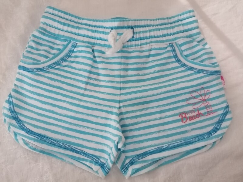 Short rayé bleu turquoise Beach Stummer