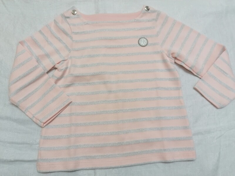 Marinière rose argentée brillante Petit Bateau