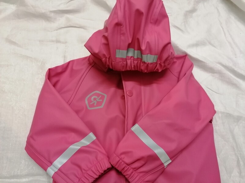 Ensemble ciré pour la pluie ou veste et salopette rose