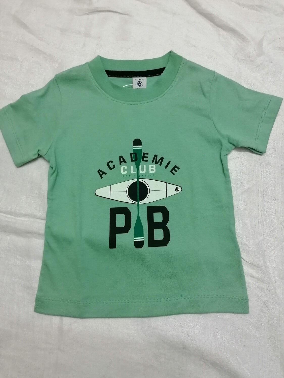 T-shirt vert menthe sérigraphié academie club Petit Bateau