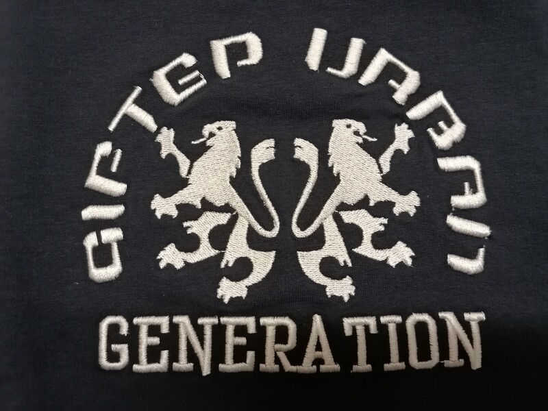 Pull marine imprimé 2 lions generation