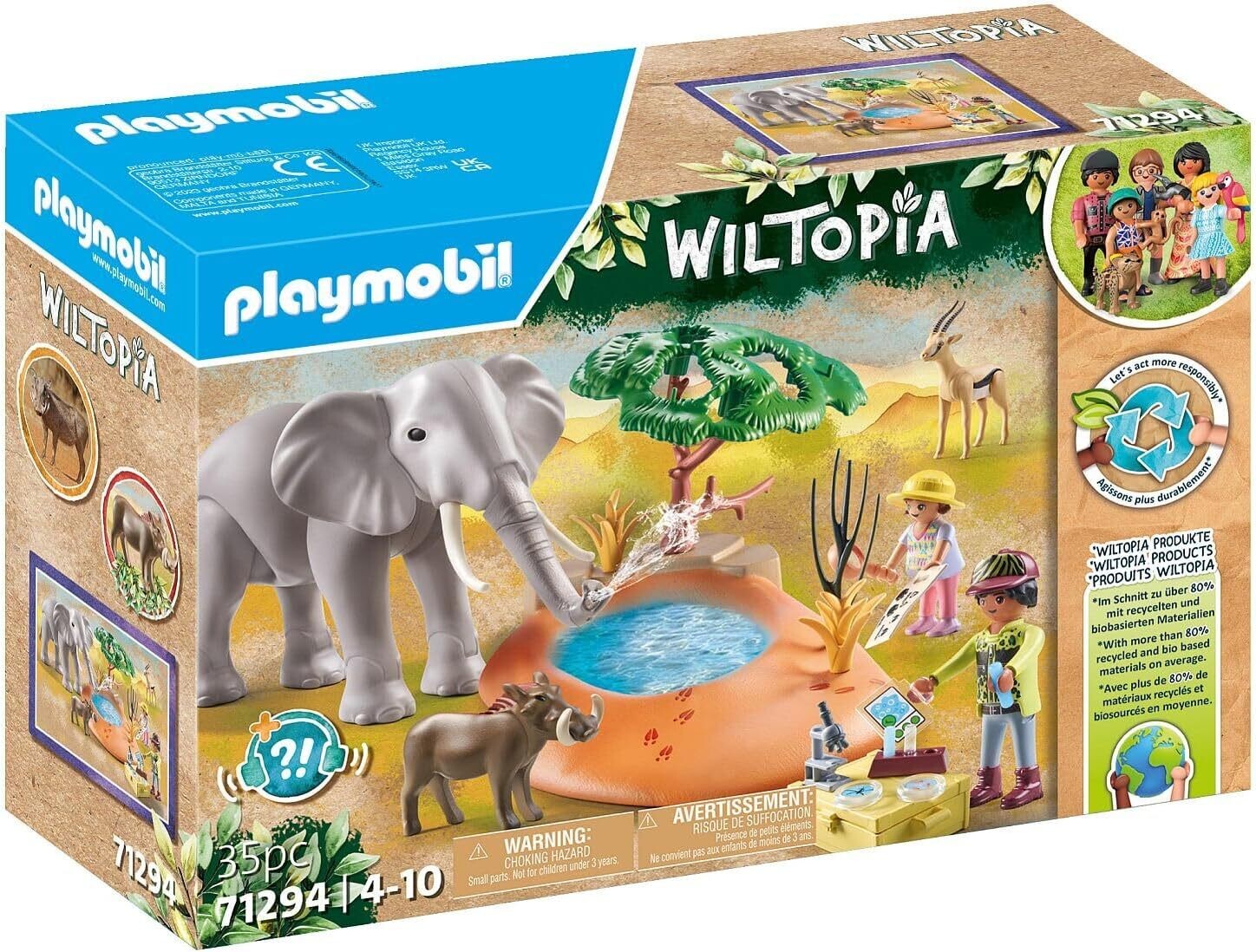 Wiltopia - Explorateurs avec animaux de la savane Playmobil