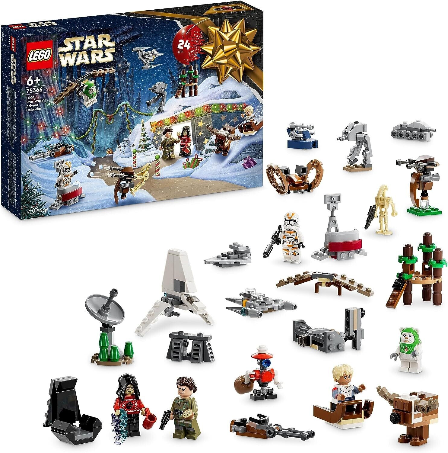 LEGO Star Wars Le Calendrier de l’Avent 2023, avec 24 Cadeaux de Nöel dont 9 Personnages, 10 Jouets de Véhicules et 5 Mini-Modèles Emblématiques, Cadeau de Noël