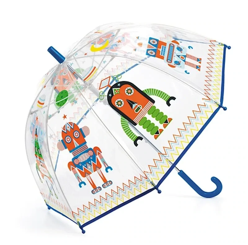 Djeco Parapluie pour enfant transparent thème Robots