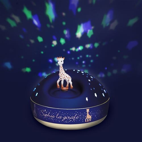 Trousselier Veilleuse - Projecteur d'Etoiles Musical Sophie la Girafe© bleu - piles incluses