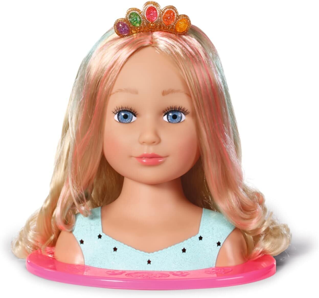 BABY born Sister poupée tête à coiffer de princesse avec cheveux blonds et palette de maquillage - comprend 32 accessoires pour cheveux - convient aux enfants de 3 ans et plus
