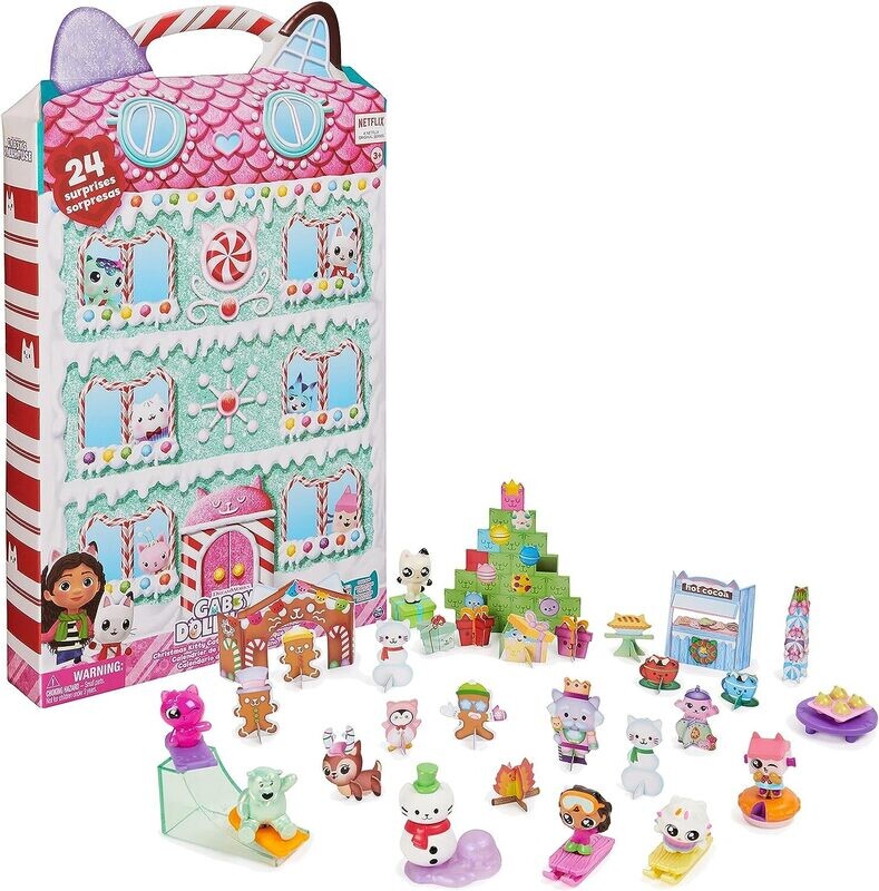 Gabby chat et la Maison Magique - Gabby's Dollhouse - Calendrier de l’avent 2023 pour Noël Avec 24 Surprises, Figurines et Accessoires - Dessin Animé Gabby Et La Maison Magique