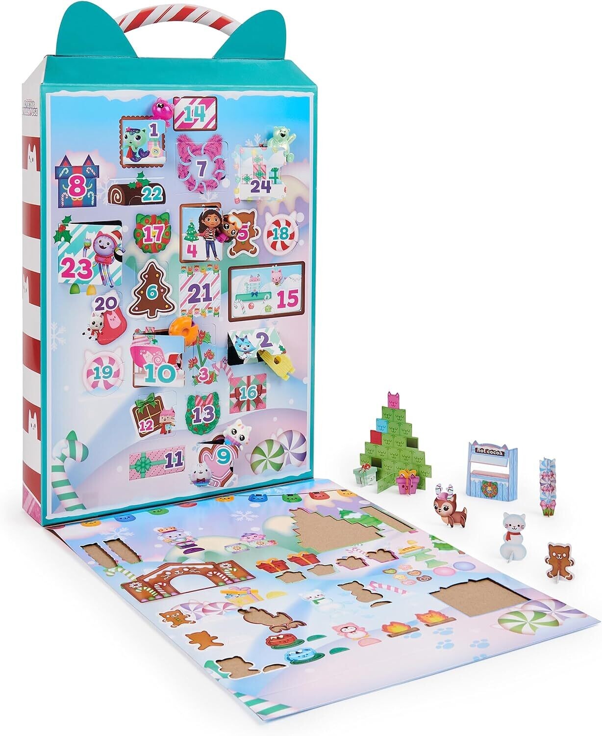 Gabby et la Maison Magique - Gabby&#39;s Dollhouse - Calendrier de l’avent 2023 pour Noël Avec 24 Surprises, Figurines et Accessoires - Dessin Animé Gabby Et La Maison Magique