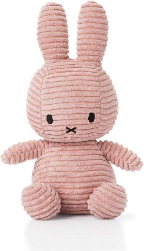 Miffy peluche lapin rose en velours corduroy 70 cm