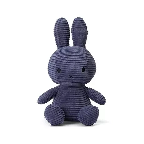 Miffy peluche lapin bleu en velours corduroy 50 cm