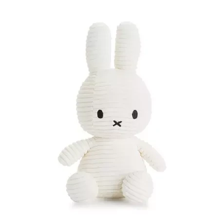 Miffy peluche lapin blanc en velours corduroy 23 cm