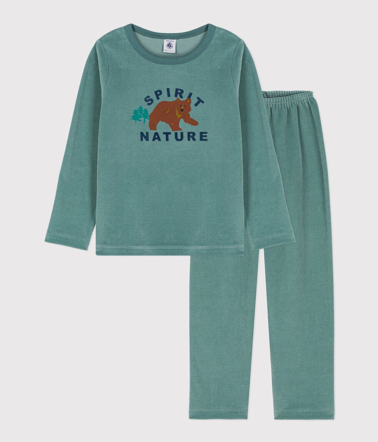 Pyjama petite fille/petit garçon en velours imprimé ours, Spirit Nature Petit Bateau