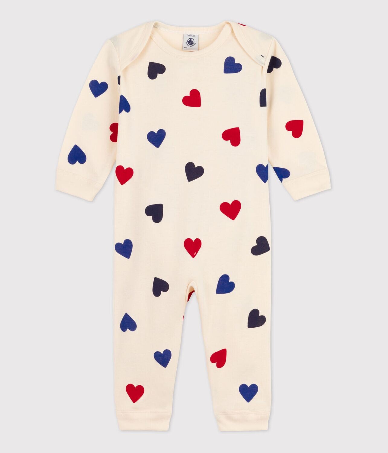 Dors-bien pyjama sans pieds cœur bébé en coton Petit Bateau