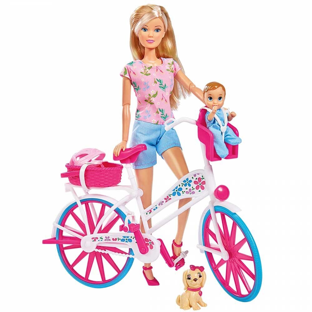 Poupée Steffi Love avec son vélo et son bébé
