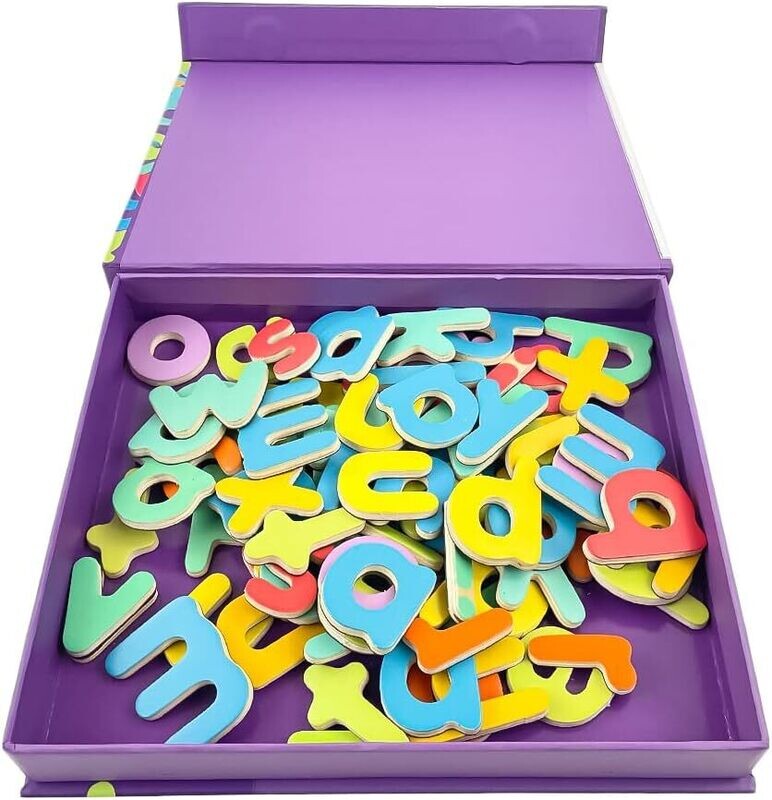 DJECO  Lettres magnétiques en bois, 83 pièces