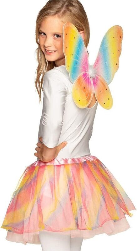 Costume de fée pour le carnaval,  jupe-tutu arc-en-ciel avec les  ailes 33x38 cm, élastiques sur les ailes et le tutu ( déguisement), anniversaire, etc.