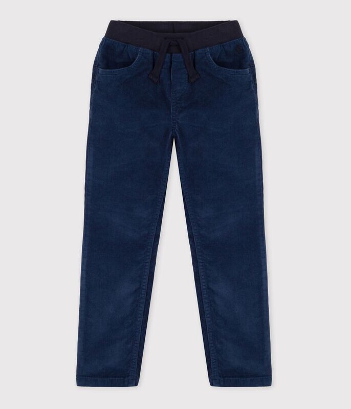 Petit Bateau Pantalon velours côtelé bleu marine