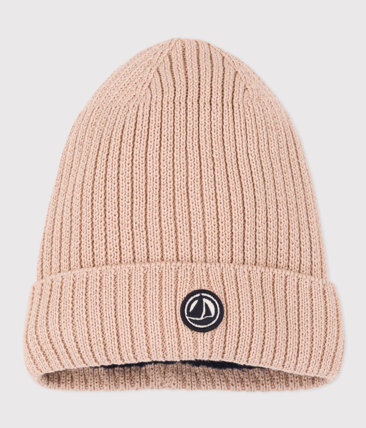 Bonnet en tricot doublé en polaire enfant garçon-fille Petit Bateau couleur rose saline