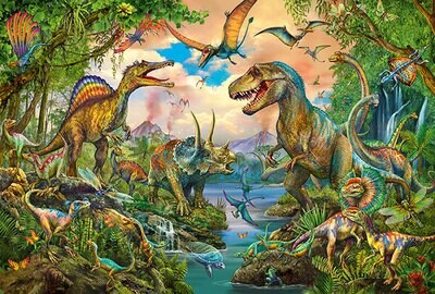 Puzzle Dinos sauvages, avec tatouage dinosaures, 150 pièces