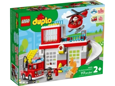 Duplo La caserne et l&#39;hélicoptère des pompiers