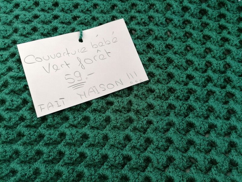 Petite couverture  couleur Vert Forêt FAIT MAISON!!!