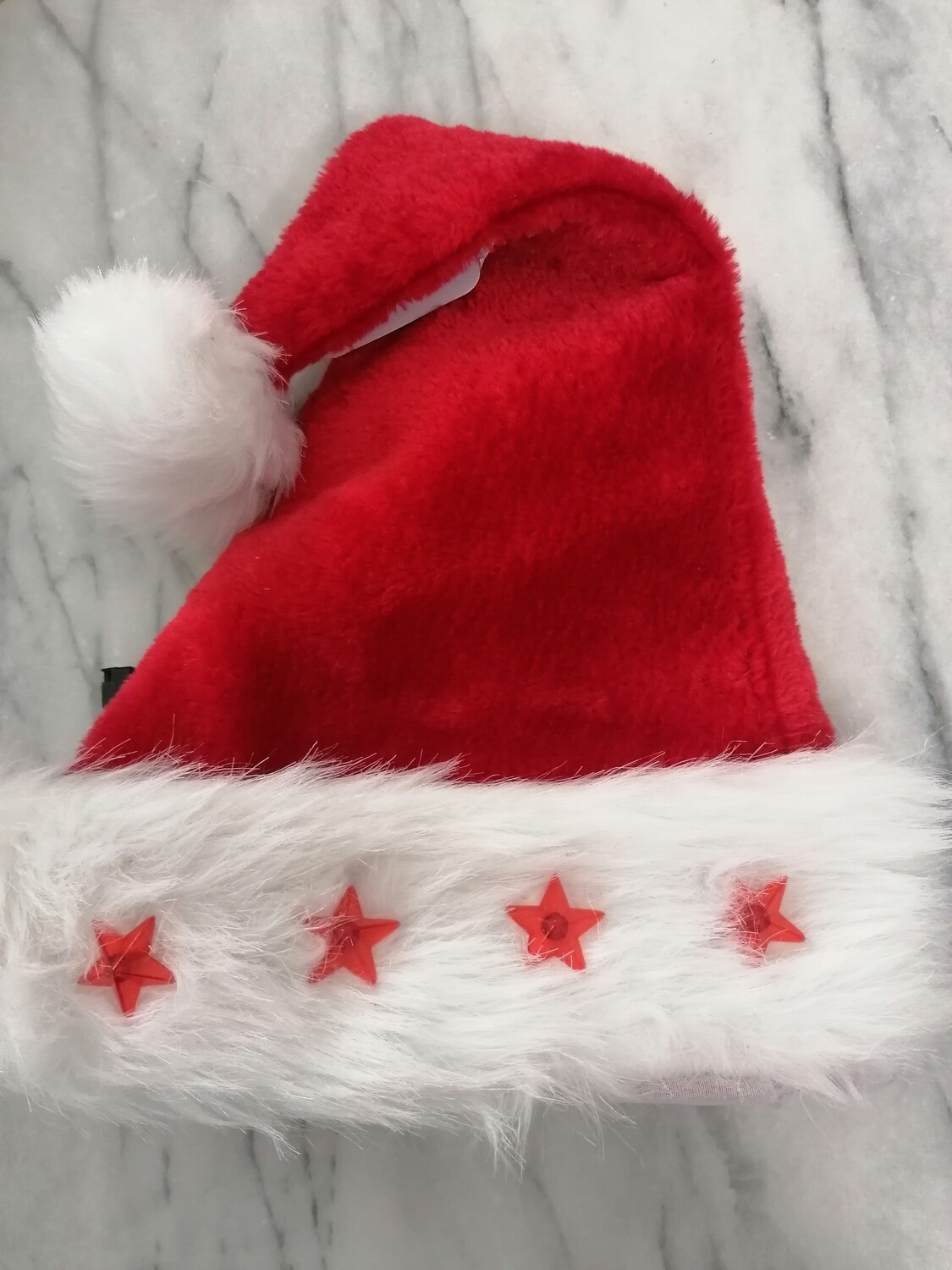 Bonnet de Père Noël avec étoiles clignotantes