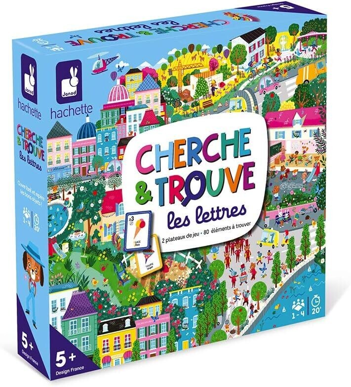 Janod - Cherche et Trouve Les Lettres - Jeu de Société Enfant - Jeu Pédagogique - Jeu pour la Famille - Dès 5 ans