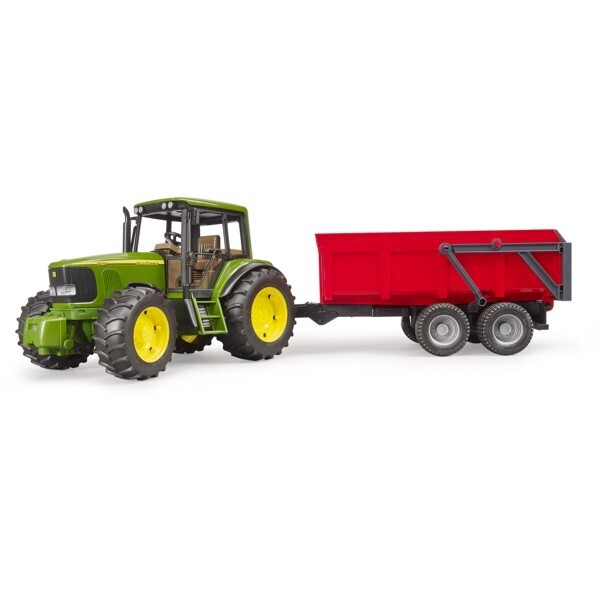 Bruder Tracteur John Deere 6920 avec sa remorque rouge basculante