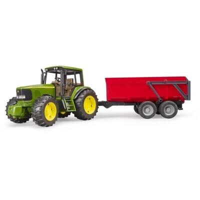 Bruder Tracteur John Deere 6920 avec sa remorque rouge basculante