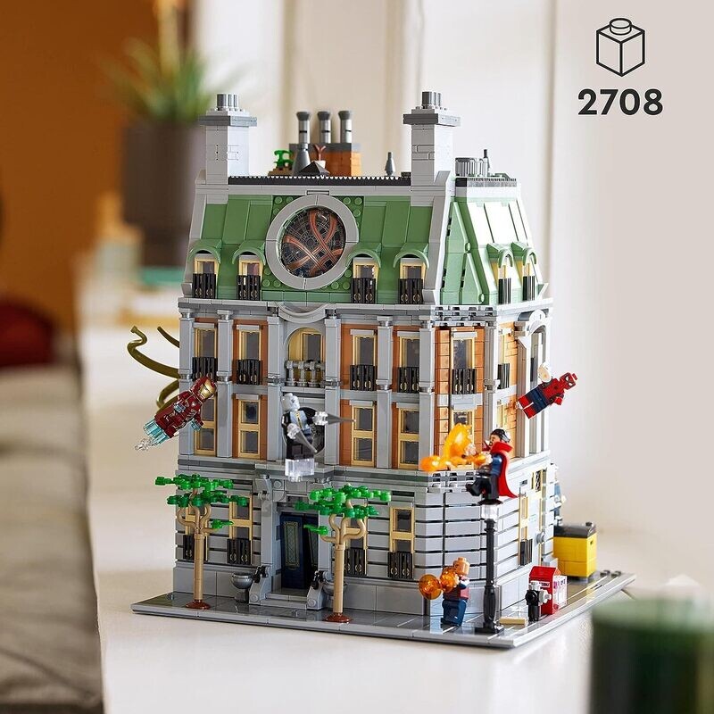 LEGO 76218 Marvel Le Saint des Saints, Kit de Construction de Maquette, Minifigurines Spider-Man et Iron Man, Décoration Avengers, pour Adultes