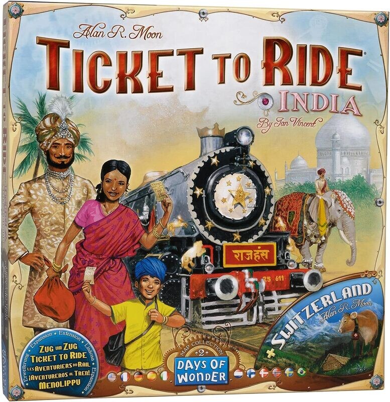 Days of Wonder - Les Aventuriers du Rail : Inde + Suisse - Version Française - Jeu de Société pour Enfants dès 8 ans - 2 à 4 Joueurs - Jeu de Réflexion et Stratégie