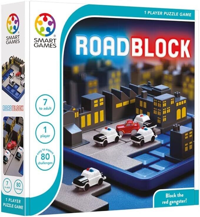 Smart Games - Road Block, Puzzle Game avec 80 défis, 7+ ans (multilingue)