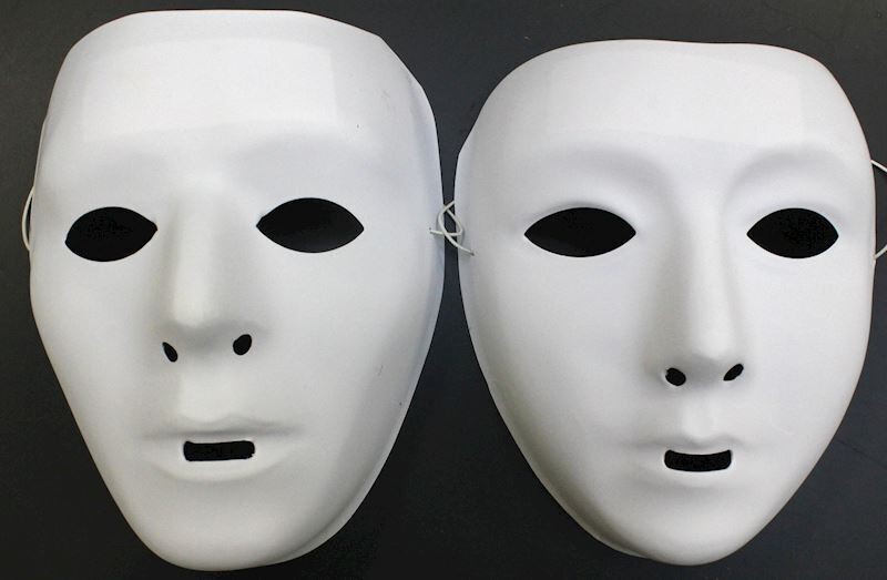 Masque blanc à peindre et bricoler,  pour carnaval, soirée déguisée, anniversaire, etc.