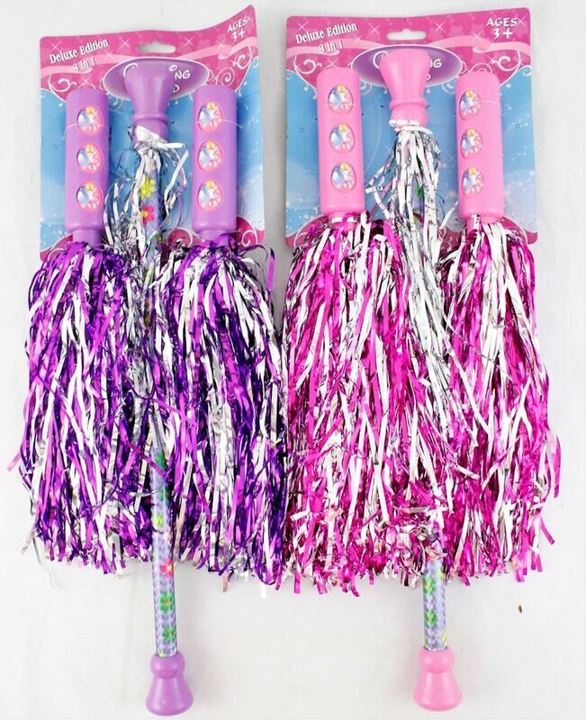 Baguette magique/pom pom girls, cheerleader  couleur violette  pour carnaval, soirée déguisée, anniversaire, etc.