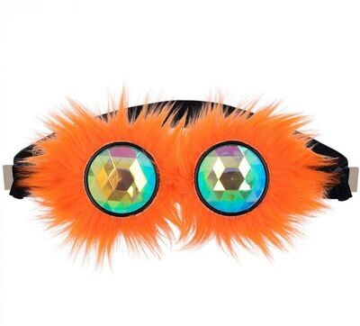Lunettes party Rave holographique orange, pour carnaval