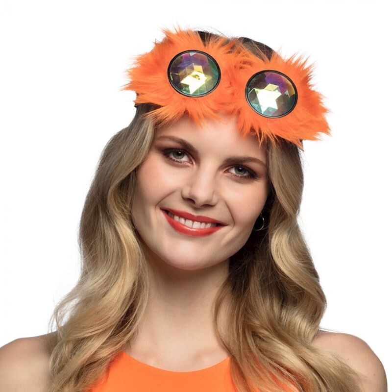 Lunettes party Rave holographique orange, pour carnaval