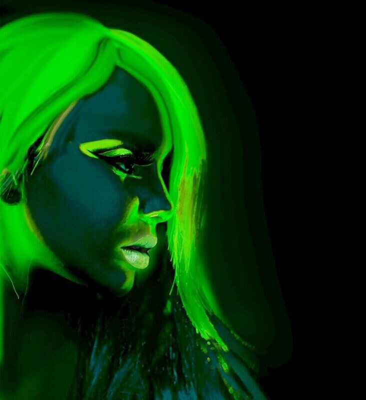 Maquillage à l'eau vert fluo 30ml, néon, pour carnaval, soirée, etc.